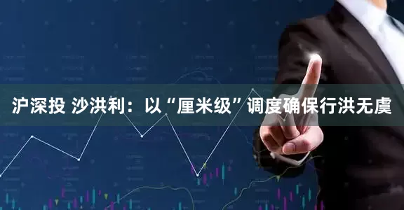 沪深投 沙洪利：以“厘米级”调度确保行洪无虞